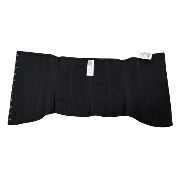 NIP | Black Latex Waist Trainer Shaper Corset Hook Eye Closure Adjustable | 30" - Picture 4 of 6